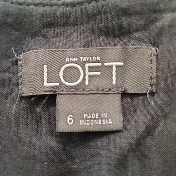 Ann Taylor LOFT Tropical Palm Print Wrap Romper Shorts Black White Sleeveless 6 - Picture 8 of 16